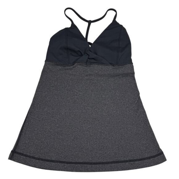 Lululemon Pranayama Low Support Shelf Bra Activewear Tank In Black / Gray Size 2 - Picture 2 of 6